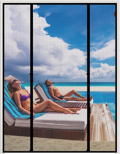Vliegengaas voor deur - 160 x 210 cm - dubbele deur - insectenbescherming - zwart