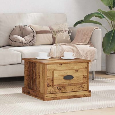 vidaXL - Salontafel - Oud - Hout - 50 - x - 50 - x - 35 - cm - Bewerkt - hout