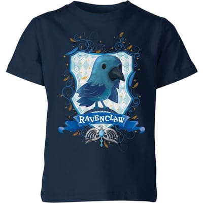 Harry Potter Kids Ravenclaw Crest kinder t-shirt - Navy - 134/140 (9-10 jaar)