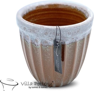 Grenoble Antiek Groen Oranje Pot 18x17 hoog