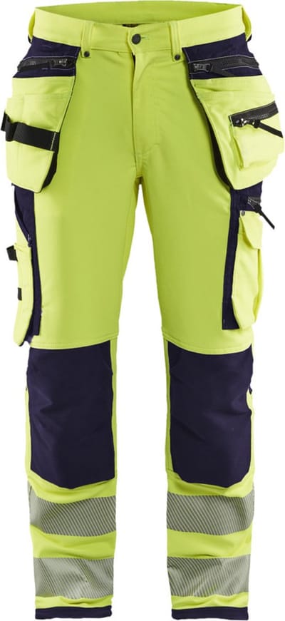 Blaklader High Vis werkbroek met 4-weg stretch 1997-1642 - High Vis Geel/Marineblauw - C148