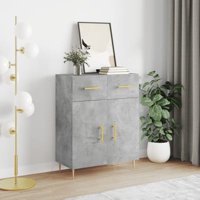 vidaXL - Dressoir - 69,5x34x90 - cm - bewerkt - hout - betongrijs