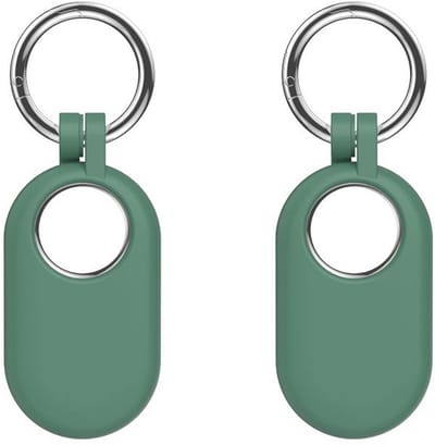 Sleutelhanger geschikt voor Samsung SmartTag 2 - Siliconen - 2 stuks - Donkergroen - CHPN.