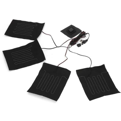 Verwarmingsdoek Verwarmer Waterdicht 3 Versnellingen Composietvezel met Vier Stukken USB-aangedreven Kleding Verwarmingskussen voor Winter black