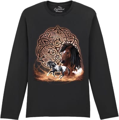 Paard Celtic Horse The Coloured House Longsleeve T-shirt XXL