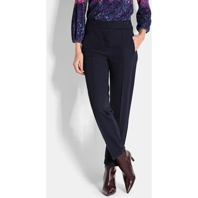 Jersey broek CARLA van kreukarme viscose - marine - Gr. 21 van Goldner Fashion