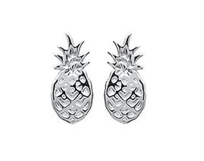 Montebello Oorbellen Pineapple - 925 Zilver Gerhodineerd - Ananas - 5x9mm