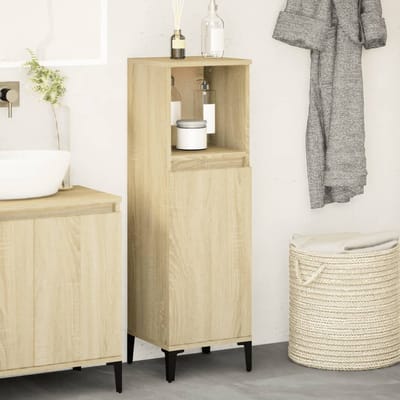 vidaXL - Badkamerkast - 30x30x100 - cm - bewerkt - hout - sonoma - eikenkleurig