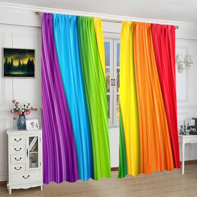 2 pièces - panneaux de rideaux à imprimé arc-en-ciel - Matériau polyester - adaptés pour chambre à coucher salon bureau rideau d'intimité 30inchx65inchx2Pcs blue