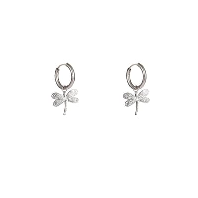 Go Dutch Label Oorhangers Dragonfly Hoop Zilver