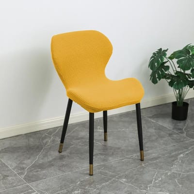 Housse de chaise coquille petite simple moderne Housse de chaise intégrée dos à dos Housse de chaise de salle à manger de forme spéciale Anti-poussière et antidérapante 40*45*30cm