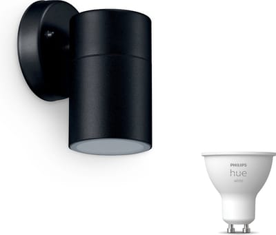 Philips Hue Kylis Wandlamp voor Buiten Neerwaarts (Zwart) - Buitenlamp - GU10 - Warmwit Licht - Hue White