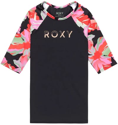Roxy Rg Active Lycra Korte Mouw Rashguard Zwart 16 Years Meisjes