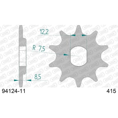 Pignon de sortie de boite Afam pour moto Gas gas 50 MC 11 dents pas 415 Neuf