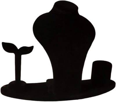 Sieraden Display Set - Juwelenhouder Buste - Winkelpresentatie - Luxe Fluweel Afwerking - 1 Set - Zwart