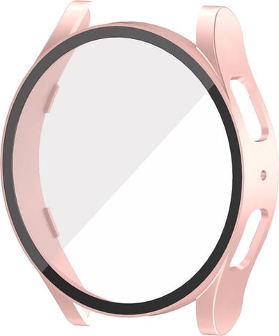 Watch case screenprotector - hoesje - gehard glas - geschikt voor Samsung Galaxy Watch 5 (40 mm) - rosegoud