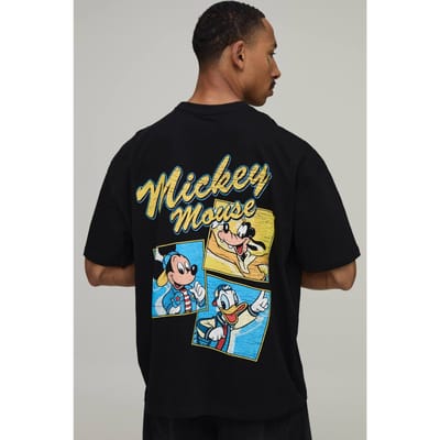Oversized T-shirt Met Mickey Mouse Licentie Print | Black | Size Medium