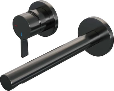 Brauer Gunmetal Edition inbouw wastafelmengkraan met rechte uitloop en rozetten model E2 gunmetal geborsteld PVD