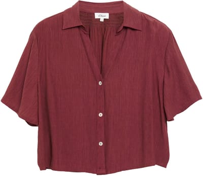 Gestructureerde Blouse in Gemengde Viscose met Plissé en V-Hals Dames s.Oliver
