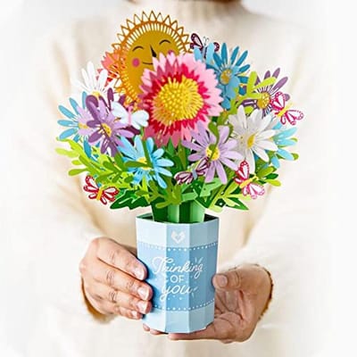 Pop-up Wenskaart met 3D Bloemen, Cadeaukaart voor Valentijnsdag, Moederdag, Huwelijk en Bedankt