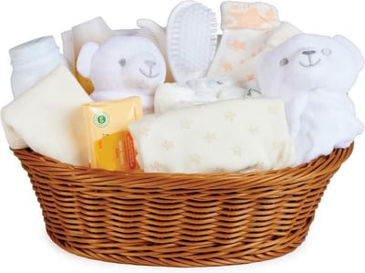 MKSS® Luxe Kraammand - Geboortemand - Kraamcadeau Meisje of Jongen - Wit