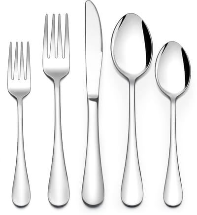 Dailygoods- Bestekset 60-delig - Roestvrij Staal - 12 Persoons - Hoogglans Gepolijst - Duurzaam - Vaatwasmachinebestendig - Eetbestek