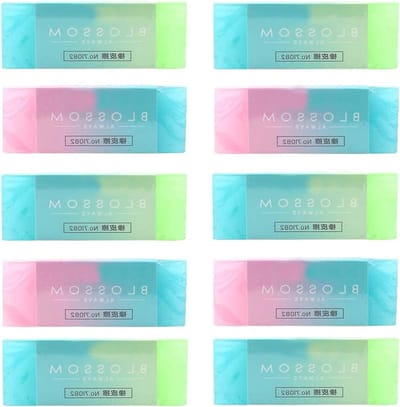 Set van 10 Zachte Jelly Gum Erasers in Diverse Kleuren, Perfect voor Tekenen, Schilderen en Kunstprojecten