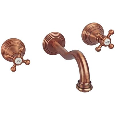 Kronenbach IOTA 2.0 three-hole wall-mounted washbasin faucet 17.5 cm 54909RMKB
