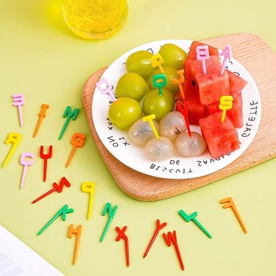52-delige Fruit Vorken Tandenstokers Set voor Lunch Box Party - Herbruikbare Mini Vorken voor Finger Food Picks - Ideaal voor Kinderen - Fruitige Cake Picks voor Afternoon Tea en Verjaardagen.