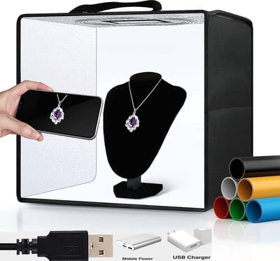 Confibel - Product Foto Box/ Ministudio - Fotostudio set - Lichtkubus - Fototent - Opname box - Zwart