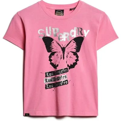 Superdry - Lo-fi Rock T-shirt met grafische print - Dames - T-shirts