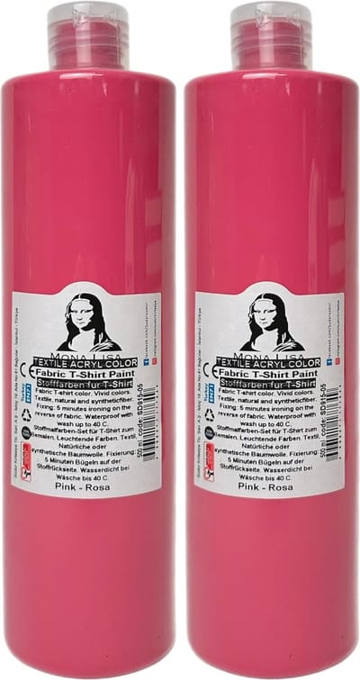 Südor Textielverf 1000 ml, roze.Wasbestendige textielverf voor lichte stoffen. Wasmachinebestendig, wasbestendig. Fixatie door strijken (2 x 500 ml)