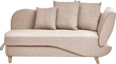 BELIANI MERI II - Chaise longue - Lichtbruin - Rechterzijde - Polyester