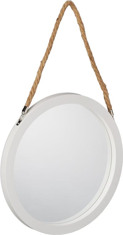 wandspiegel met touw - rond - Ø 35 cm - woonkamer - badkamerspiegel
