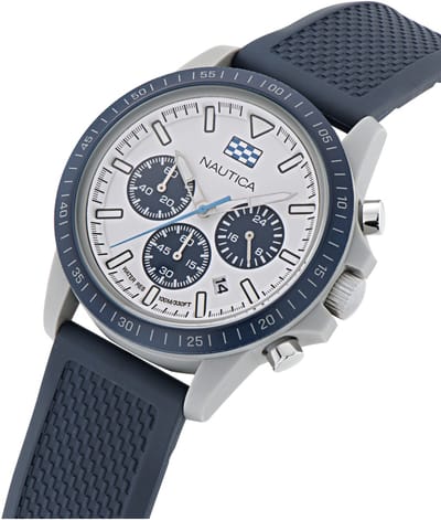 Nautica One Analoog Horloge Marine Kleur Case: 100% Bio-Ceramic | Armband: 100% Bio-Based Pu 43 NAPNOF3S1, NAPNOF3S8