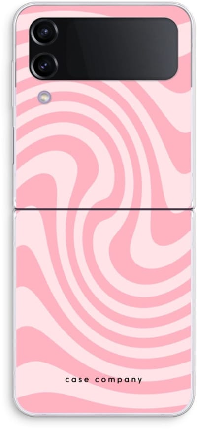 Case Company® - Hoesje geschikt voor Samsung Galaxy Z Flip4 hoesje - Swirl Roos - Soft Cover Telefoonhoesje - Bescherming aan alle Kanten en Schermrand