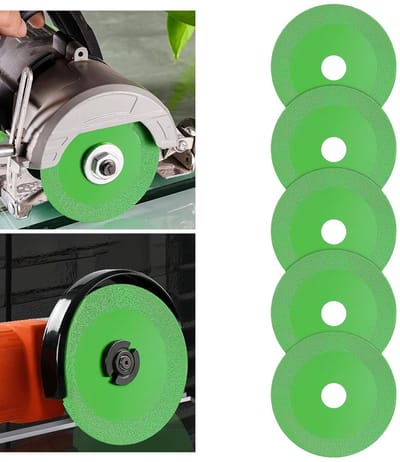 Daity Verpakking met 5 diamantzaagbladen: glassnijblad met een diameter van 12 -5 mm x 15 mm - glassnijblad met een binnendiameter van 22 -23 mm - diamantzaagblad - geschikt voor het zagen van tegels en glas (groen).