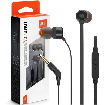 JBL Tune 110 In-Ear Hoofdtelefoon Mini Jack 3.5Mm Met Afstandsbediening - Zwart
