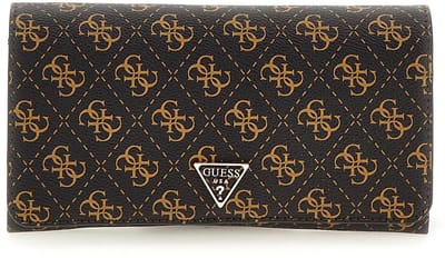 GUESS schoudertas Noelle II Xbody Flap Organizer Brown Logo donkerbruin