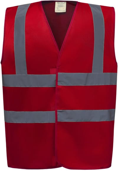 Yoko Signalisatievest met 2 Banden & Bretels YHVW100 - Red - S
