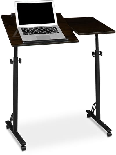 laptoptafel XL - verstelbaar - 110 x 80 x 50 cm - met remmen - laptopstandaard - zwart
