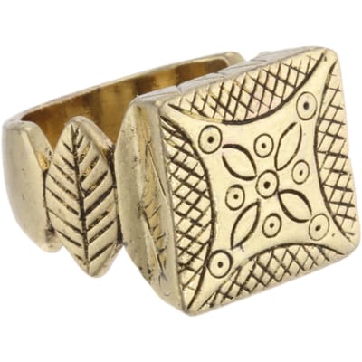 Behave - Ring - Vintage goudkleurige ring met etnische gravures - Tribal stijl - Unisex - Nikkelvrij