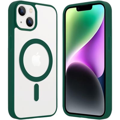 ShieldCase telefoonhoesje geschikt voor Apple iPhone 14 Magneet hoesje transparant gekleurde rand - groen - Shockproof backcover hoesje - Hardcase hoesje - Siliconen hard case hoesje met Magneet ondersteuning