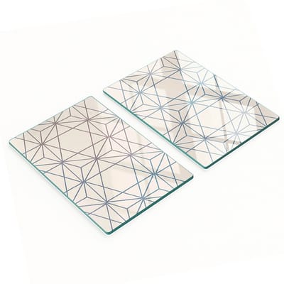 Duurzame en stijlvolle glazen borden met geometrisch patroon 2x40x52 cm