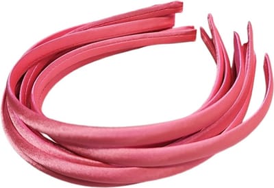 Fako Fashion - Diadeem - Hoofdband - Haarband - Satijn - 10mm - Donkerroze - 10 Stuks