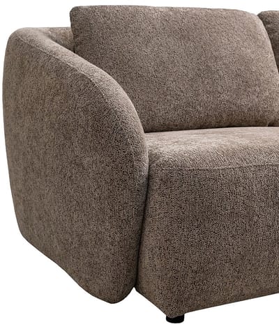 Vente-unique Tweezitsbank in chenillestof taupe LIRUNO