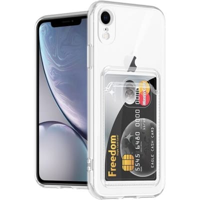 Ceezs telefoonhoesje geschikt voor Apple iPhone Xr transparant hoesje met pasjeshouder - ruimte voor pasjes