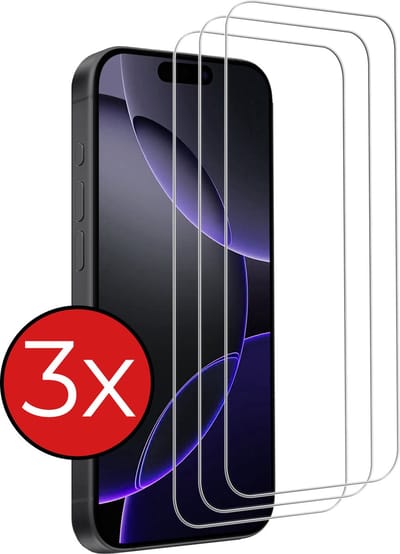 Screenprotector - 3 Stuks - Geschikt voor Apple iPhone 16 Pro - Volledige Dekking - Beschermglas - Gehard Glas - Tempered Glass - Screen Protector
