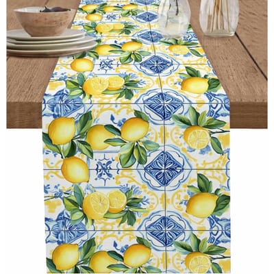 Citroen Fruit Bladeren Tafel Runner Commode Sjaals Tafel Decoratie Herbruikbaar Keuken Eettafel Runner Feestdecoratie 150x33cm