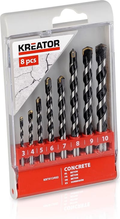 Kreator - Accessories - KRT012402 - Betonborenset - Ø 3-10mm - 8 st.